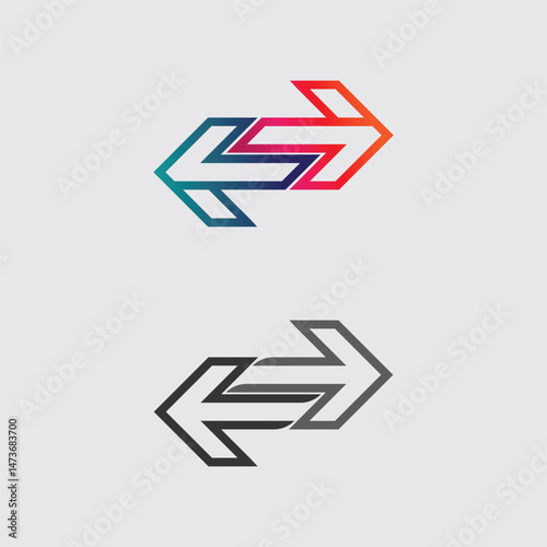 Free Download Double Arrow Symbol Logo for Business Growth - GFXLoad