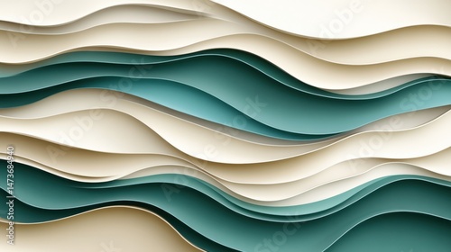 Abstract paper waves design in soft colors creating a flowing and dynamic visual texture
