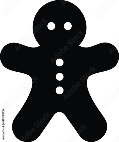 A festive 3d gingerbread man cookie, isolated for holiday decoration
