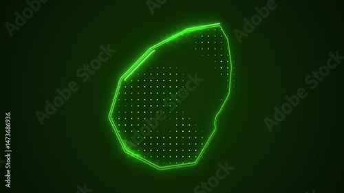 Neon Green San Marino Map Borders Outline Loop Background