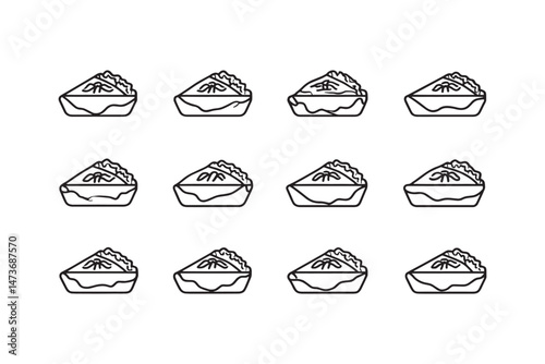 Minimalist pecan pie drawing art