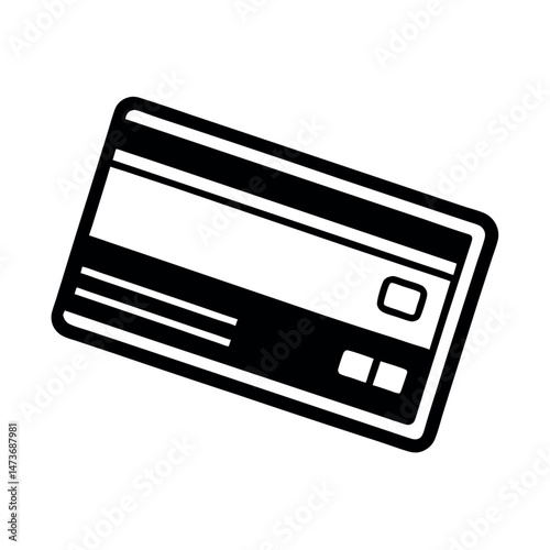 Payment Card Icon Line Art in White Background