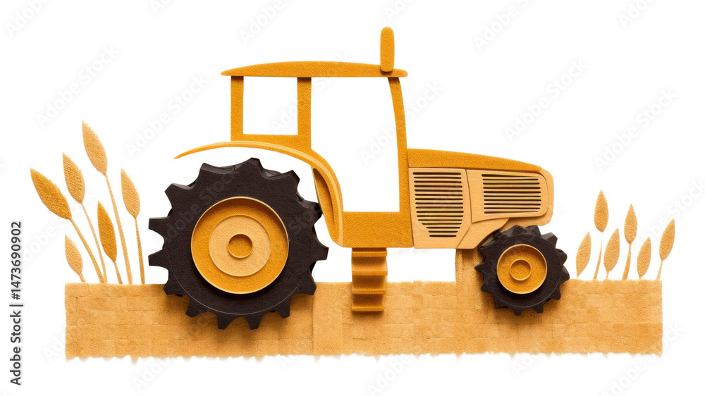 Obraz premium PNG Tractor vehicle transportation.