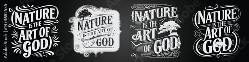 Blackboard Font and Calligraphy with Jungle and Peaceful Nature Aesthetic
