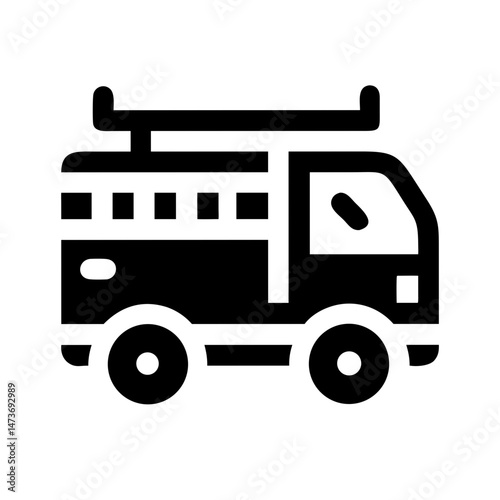 Fire truck icon, a safety symbol for emergency services