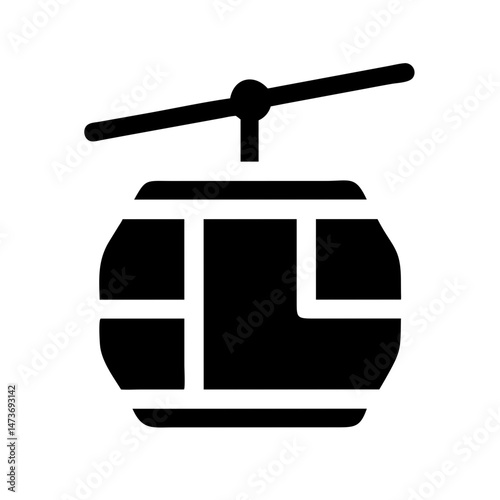 Cable car icon, transportation symbol, for app design