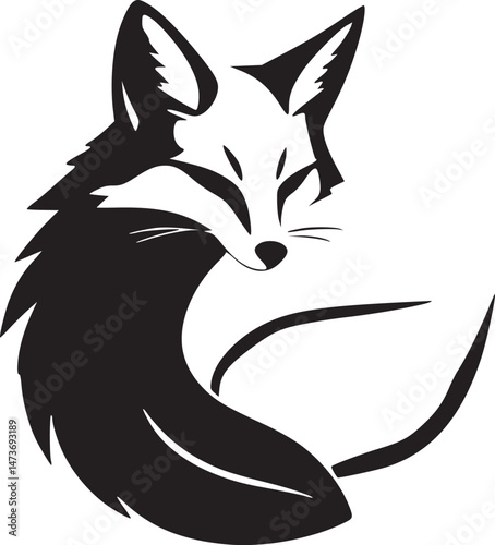 black fox silhouette tattoo ideas