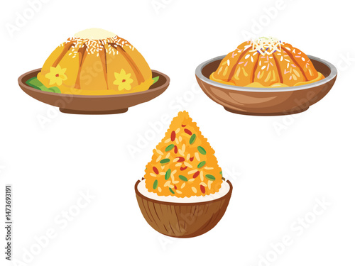 vector illustration of a Cocada (Baked Coconut Dessert)