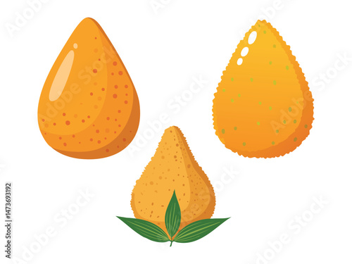vector illustration of a Coxinha (Chicken Croquette Shaped Like a Teardrop)
