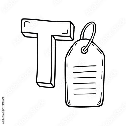 An illustration of letter T stands for Tag