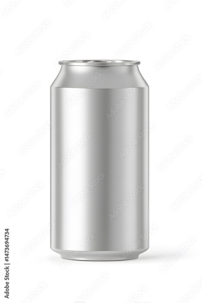 Aluminium soda can mock up, isolated on white background Aluminium soda can mock up, isolated on white background