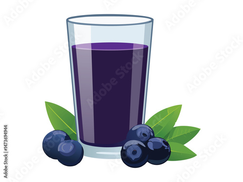 vector illustration of a Suco de Açaí (Açaí Berry Juice)