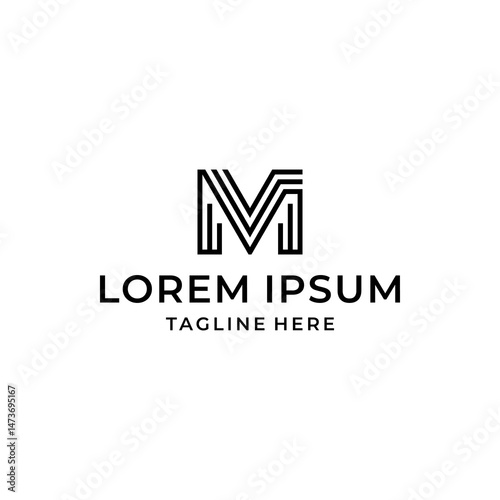 m v mv vm initial logo design vector graphic idea creative