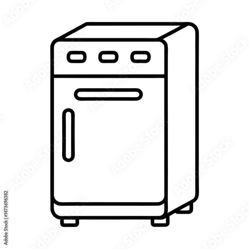 refrigerator cooking appliance icon line art in white background