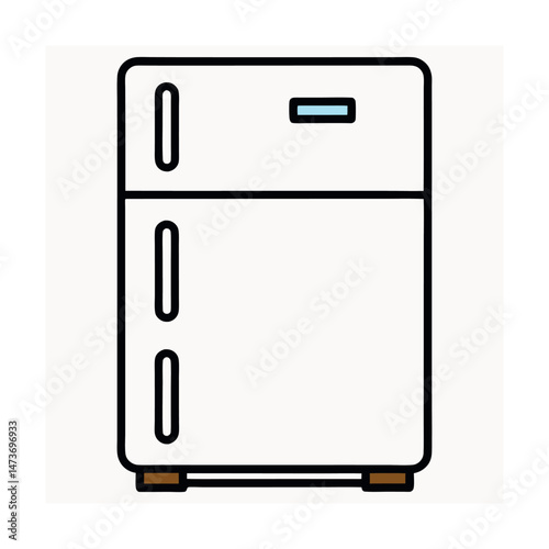 refrigerator cooking appliance icon line art in white background