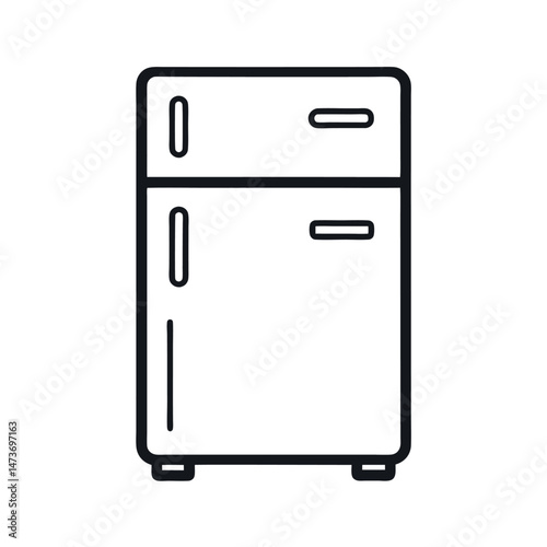 refrigerator cooking appliance icon line art in white background
