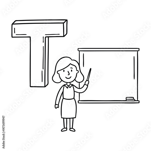 An illustration of letter T stands for Teacher