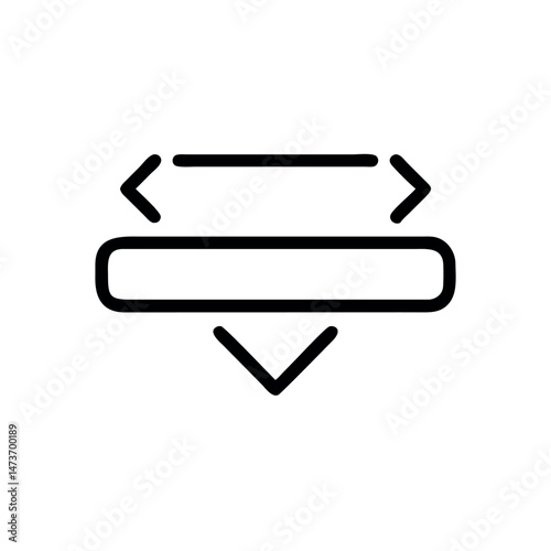 Scroll Bar Icon Line Art in White Background Style