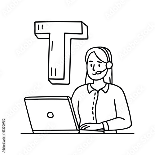 An illustration of letter T stands for Telemarketer