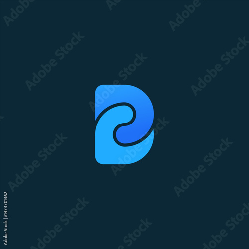Modern and minimalist abstract logo design featuring the letter 
