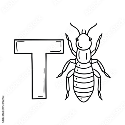 An illustration of letter T stands for Termite