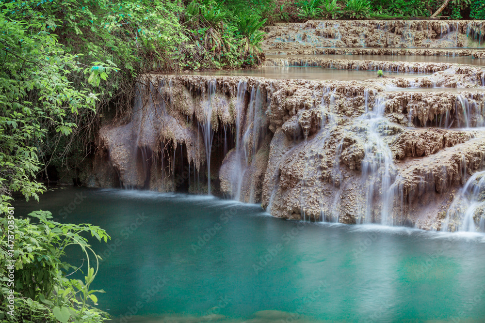 Turquoise water of Krushuna waterfalls, Bulgaria