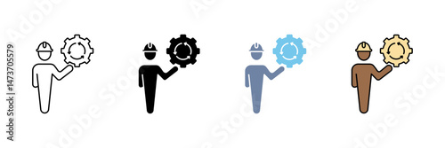 engineer concept line icon. Simple element illustration.