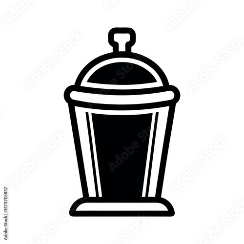Tip Jar Restaurant Service Icon Line Art in White