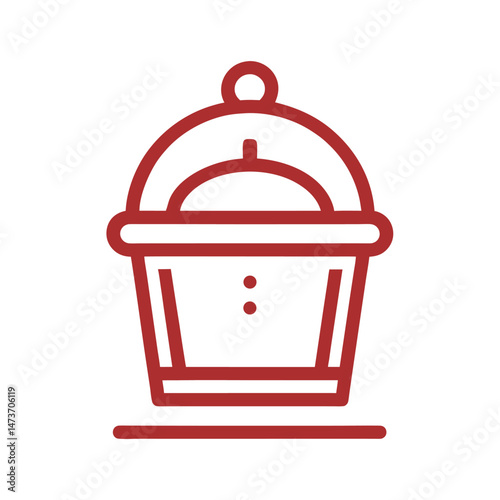 Tip Jar Restaurant Service Icon Line Art in White