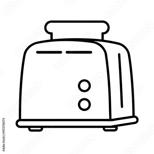 Toaster Cooking Appliance Icon Line Art on White Background