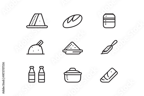 Simple Polenta Line Icon Drawing