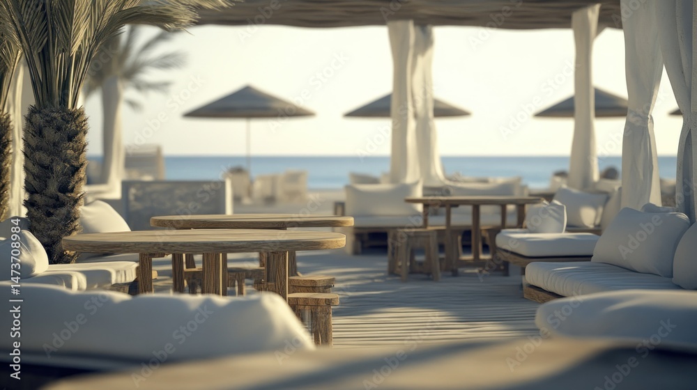 Fototapeta premium Coastal Beachfront Cafe