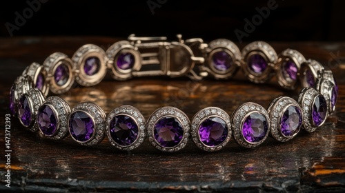 Elegant amethyst and diamond bracelet