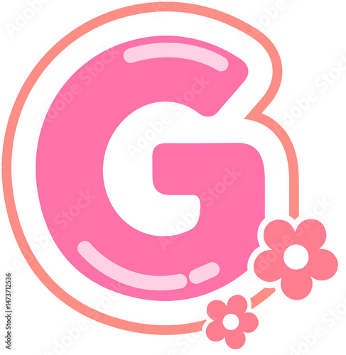Cuadro en lienzo Spring Style Pink Alphabet G