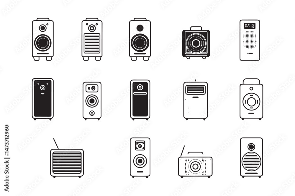 Modern Portable Speaker Line Icon Modern Portable Speaker Line Icon