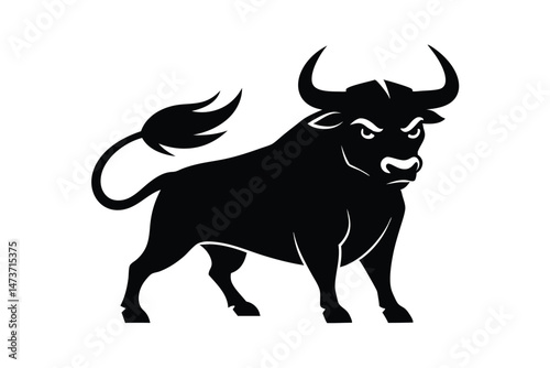 vector illustration of a bull