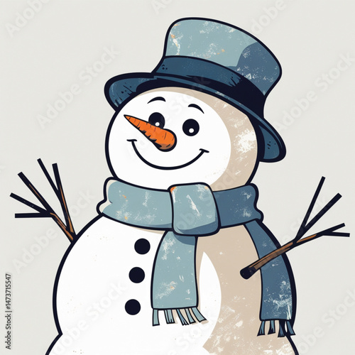 snowman with a broom