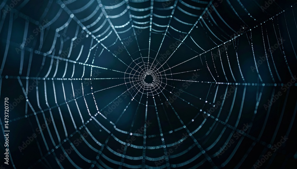 Fototapeta premium spider web with dew drops