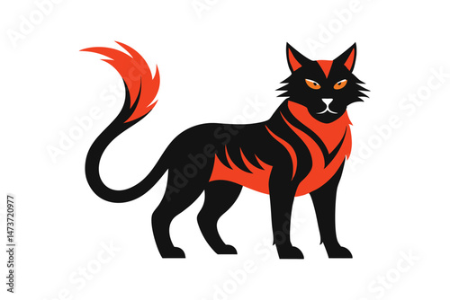 Feral Cat with Wild Spirit Printable Graphic Design