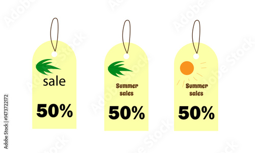 set,tag summer sale leaf green, leaf,