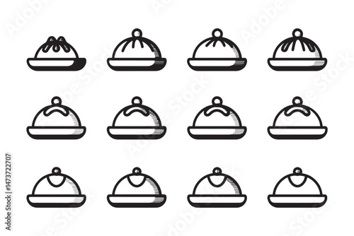 Profiterole Icon in Minimal Line Art