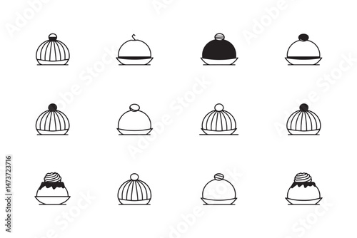 Simple Profiterole Outline Design Set