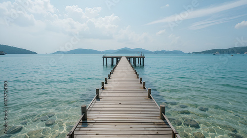metaphysical pier in open water sea