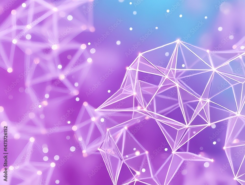 Geometric Structures Network Background in Lilac and Light Blue Hues Abstract. Geometric Structures Network Background in Lilac and Light Blue Hues Abstract.