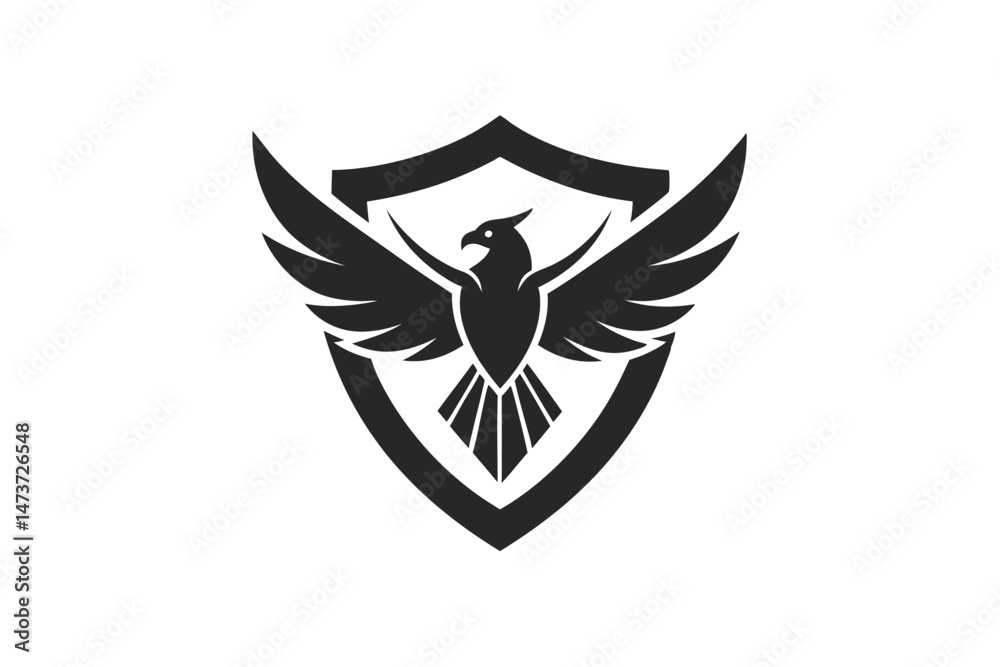 Iconic Monochromatic Bird Emblem Iconic Monochromatic Bird Emblem