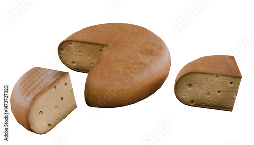 Sliced Cheese isolated on white