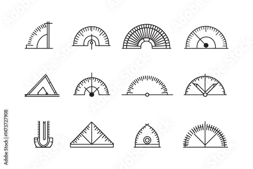 Minimal Protractor Vector Symbol Pack