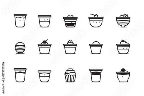 Puff Pastry Vector in Line Style