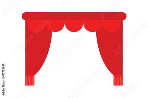 Red Curtain Cornice Decor Domestic Fabric Interior Design