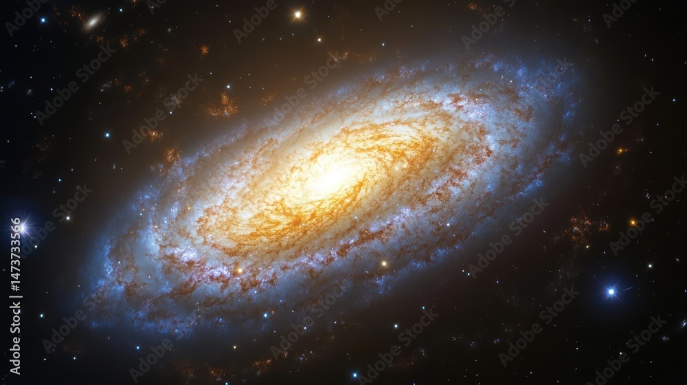 Fototapeta premium Stunning spiral galaxy with vibrant colors.